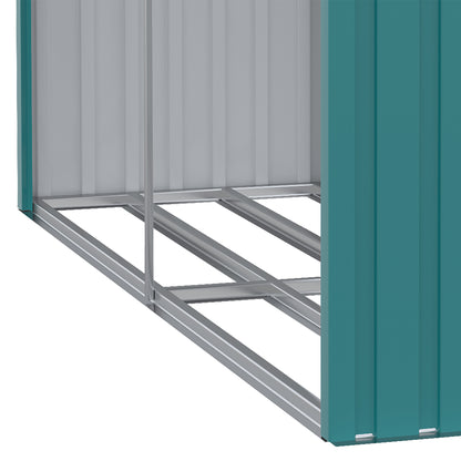 Outsunny Casetilla Para Leña De Acero Galvanizado Con Techo 240x86x160 Cm Verde_4