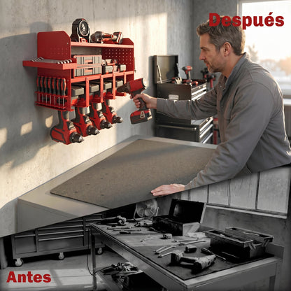 Outsunny Organizador De Herramientas De Jardín De Pared De 2 Niveles Bandeja_5
