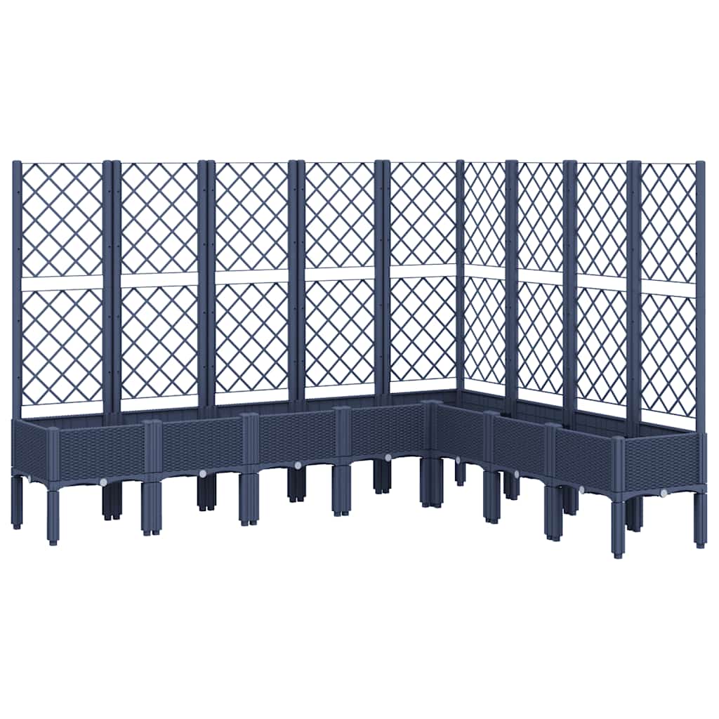 Jardinera Con Enrejado Pp Azul Gris 200x160x142 Cm_0