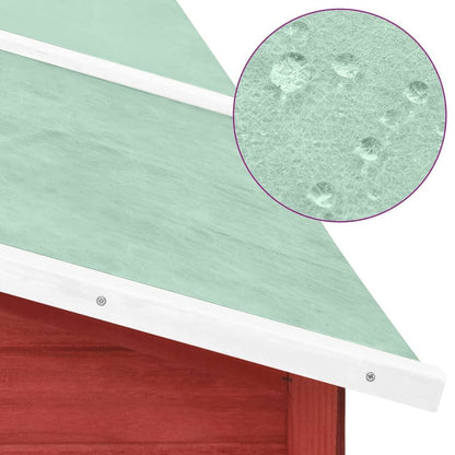 Vidaxl Conejera De Exterior Con Corredor Madera De Abeto Rojo Y Blanco_4