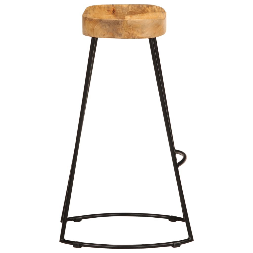 Taburetes De Barra De Cocina 2 Unidades Madera Maciza De Mango_2