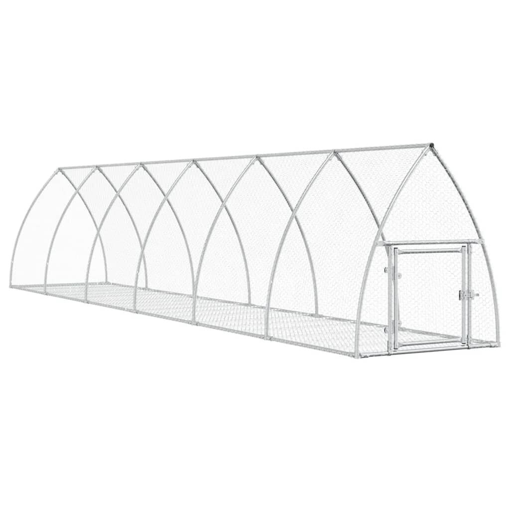 Vidaxl Conejera Acero Galvanizado Plateado 600x105x120 Cm_0