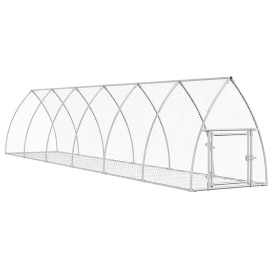 Vidaxl Conejera Acero Galvanizado Plateado 600x105x120 Cm_0