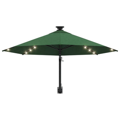 Vidaxl Sombrilla De Jardín De Pared Con Luces Led Verde 300 Cm_3