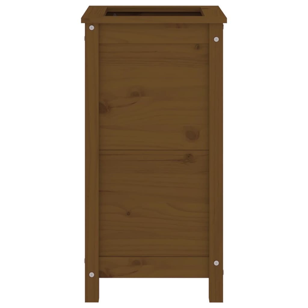 Jardinera Madera Maciza De Pino Marrón Miel 40x40x78 Cm_4