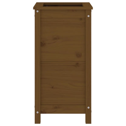Jardinera Madera Maciza De Pino Marrón Miel 40x40x78 Cm_4