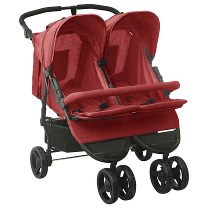 Vidaxl Carrito Para Gemelos De Acero Rojo_0