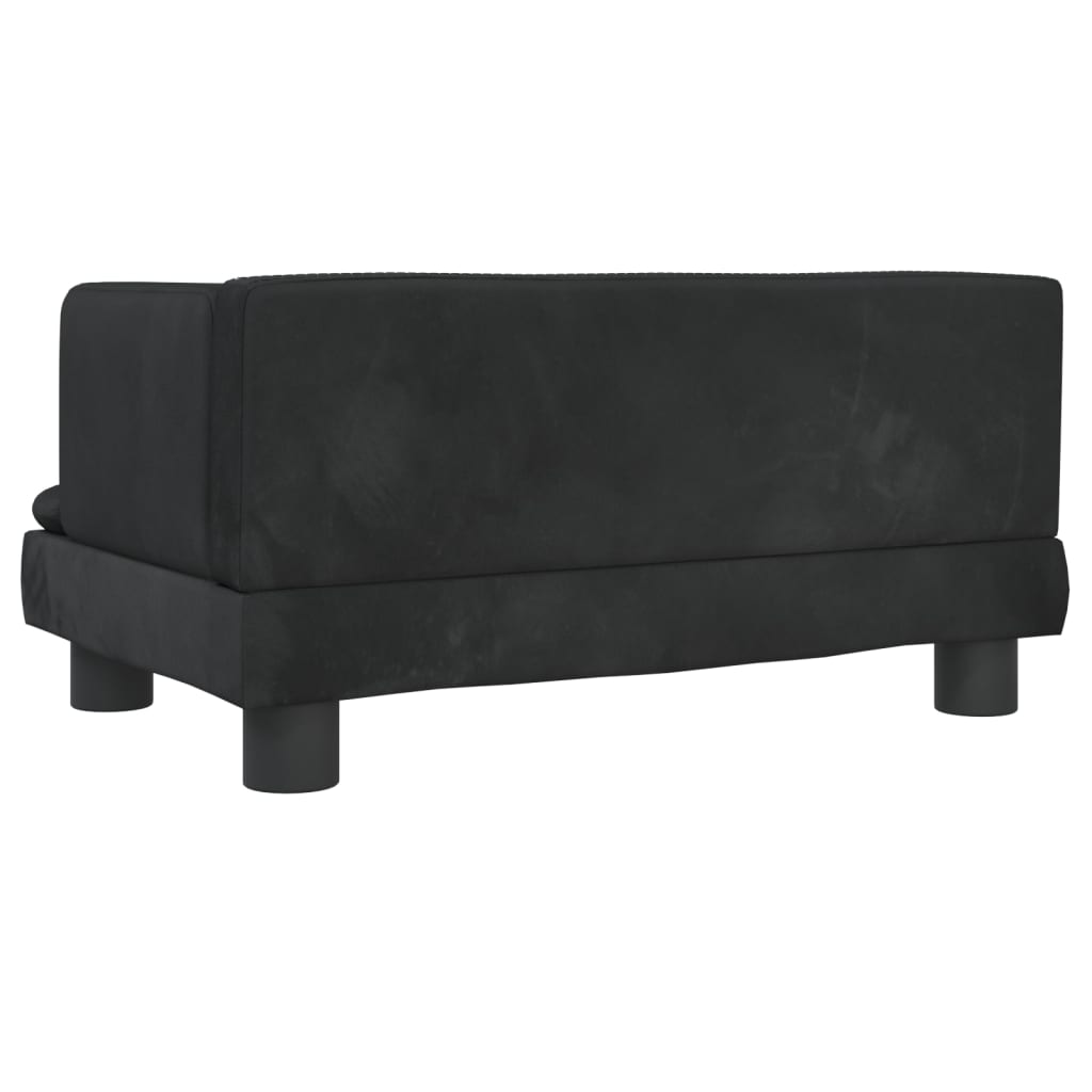 Cama Para Perros De Terciopelo Negro 60x40x30 Cm / Vetonek_0