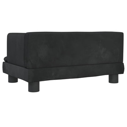 Cama Para Perros De Terciopelo Negro 60x40x30 Cm / Vetonek_0