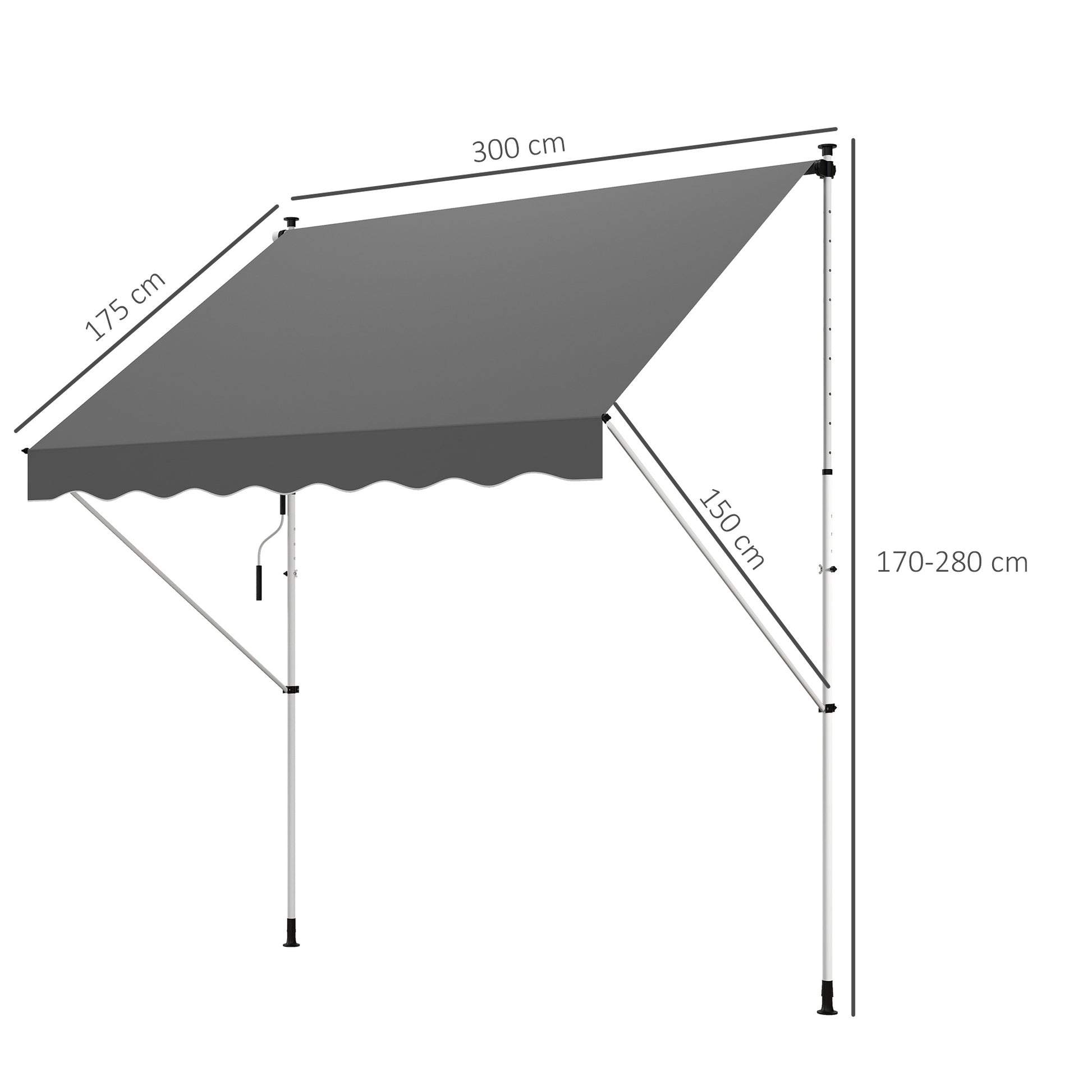 Outsunny Toldo Manual Retráctil 3x1_2