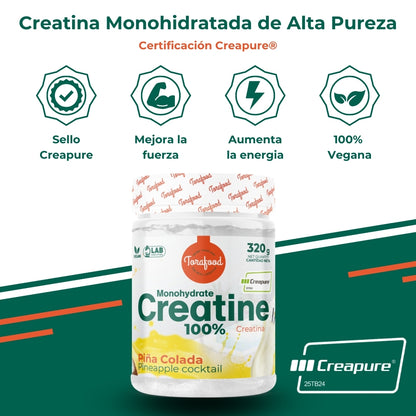 Creatina Creapure Monohidratada Piña Colada 320g Torafood_3