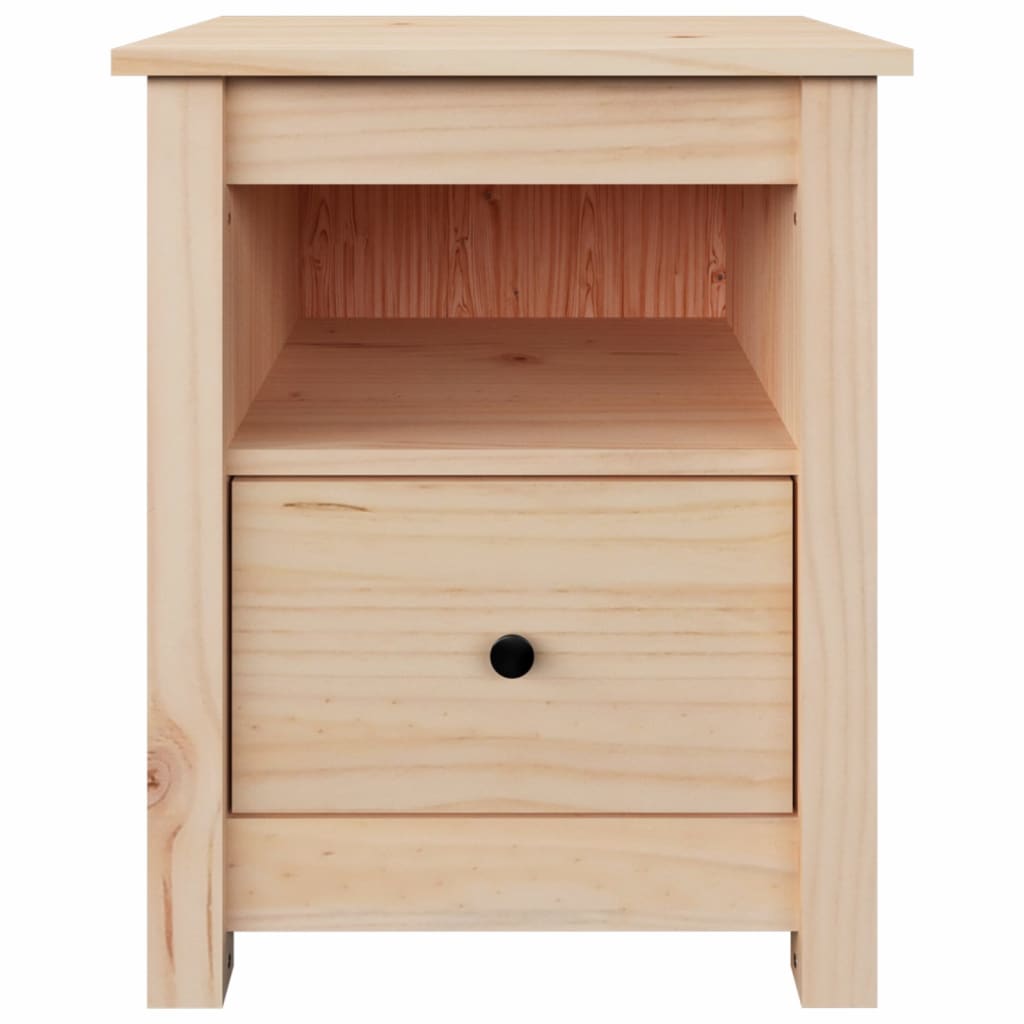 Mesita De Noche Madera Maciza De Pino 40x35x49 Cm_4