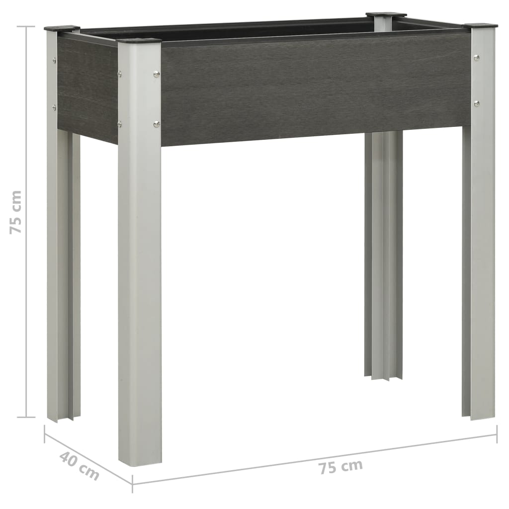 Mesa De Cultivo Para Jardín Wpc Gris 75x40x75 Cm_5