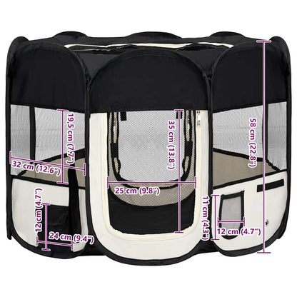 Vidaxl Parque De Perros Plegable Bolsa De Transporte Negro 90x90x58 Cm_2