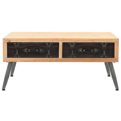 Mesa De Centro De Madera Maciza De Abeto 115x55x50 Cm_0