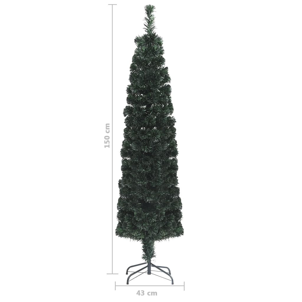Vidaxl Árbol Navidad Artificial Estrecho Soporte Fibra Óptica 150 Cm_2