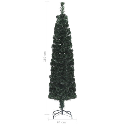 Vidaxl Árbol Navidad Artificial Estrecho Soporte Fibra Óptica 150 Cm_2