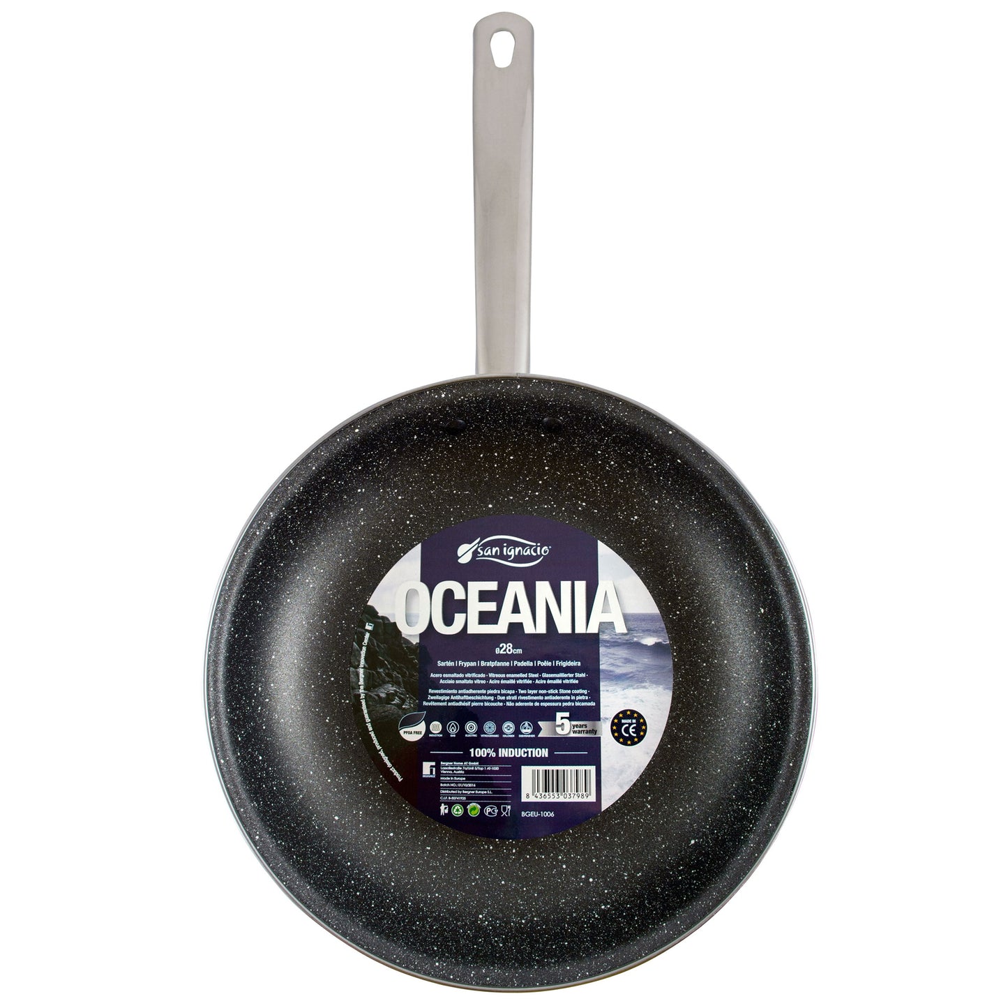 Sarten 28cm Con Revestimiento Interior De Mármol Y Exterior De Esmalte Oceania Con Mango De Acero Inoxidable_2