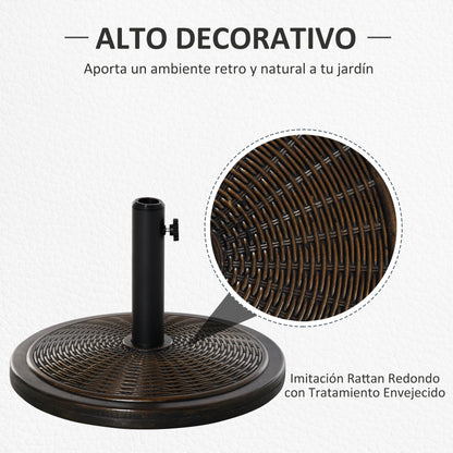 Outsunny Base Para Sombrilla Jardín Peso 13 Kg Para Postes 35/38/48mm Ø48x34 Cm_3