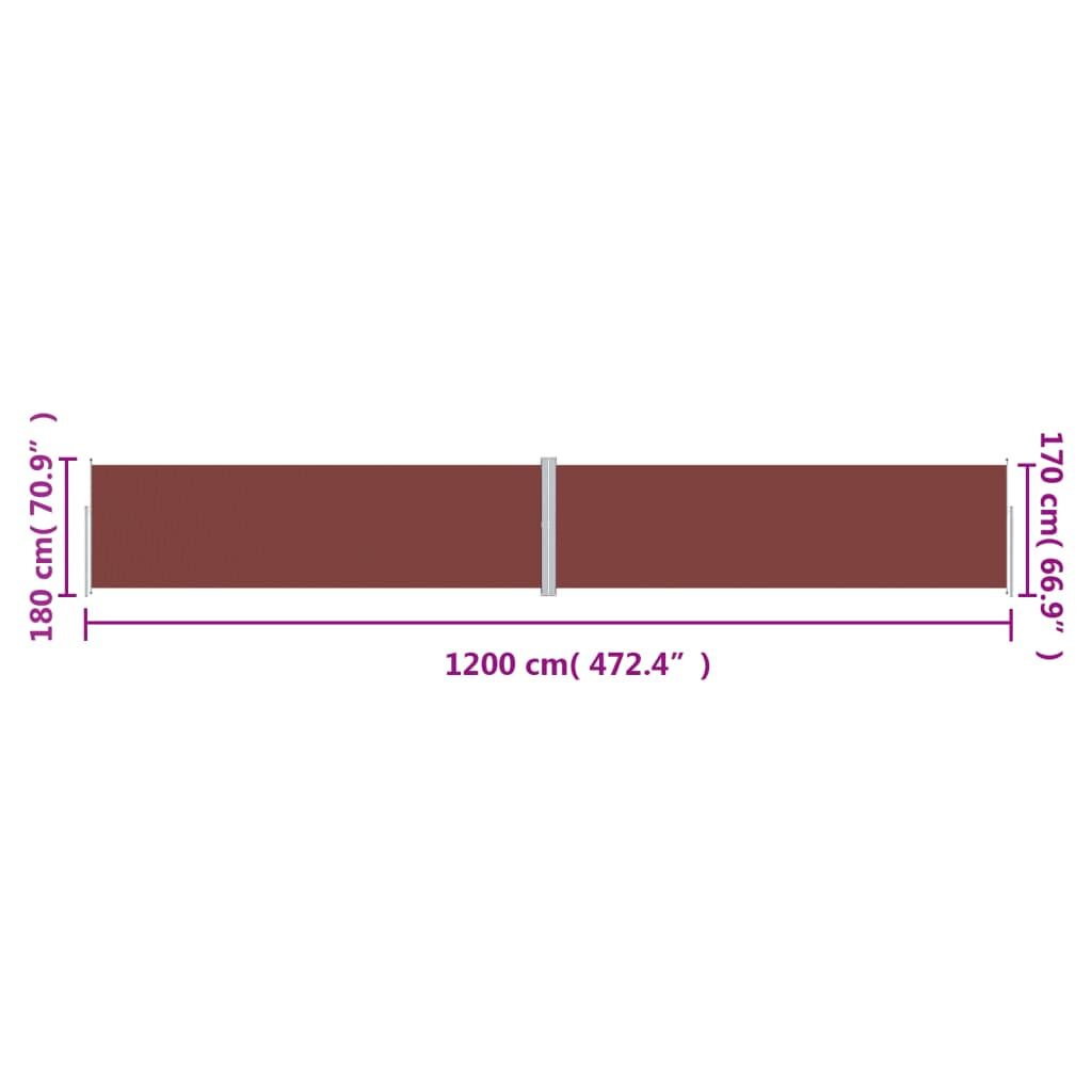 Vidaxl Toldo Lateral Retráctil Marrón 180x1200 Cm_2