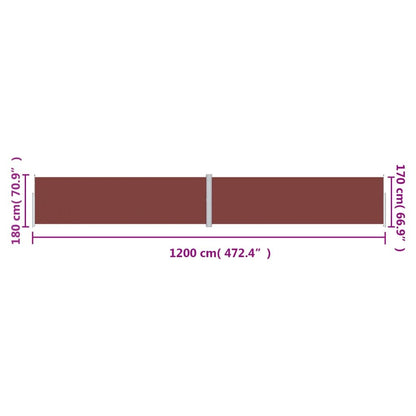 Vidaxl Toldo Lateral Retráctil Marrón 180x1200 Cm_2