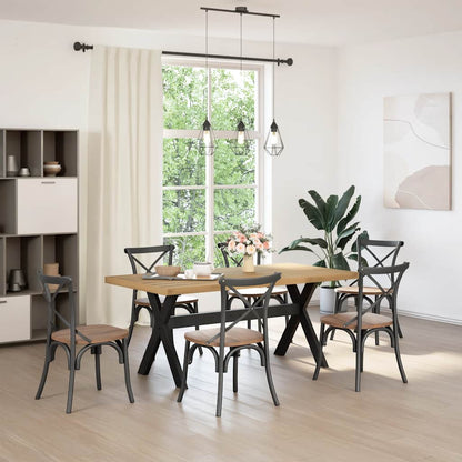 Mesa Comedor Noain Patas Forma X Madera Maciza Pino 180x90x75cm_0