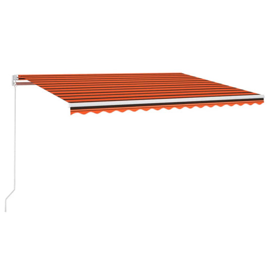 Toldo Retráctil Manual Con Led Naranja Y Marrón 400x300 Cm_0
