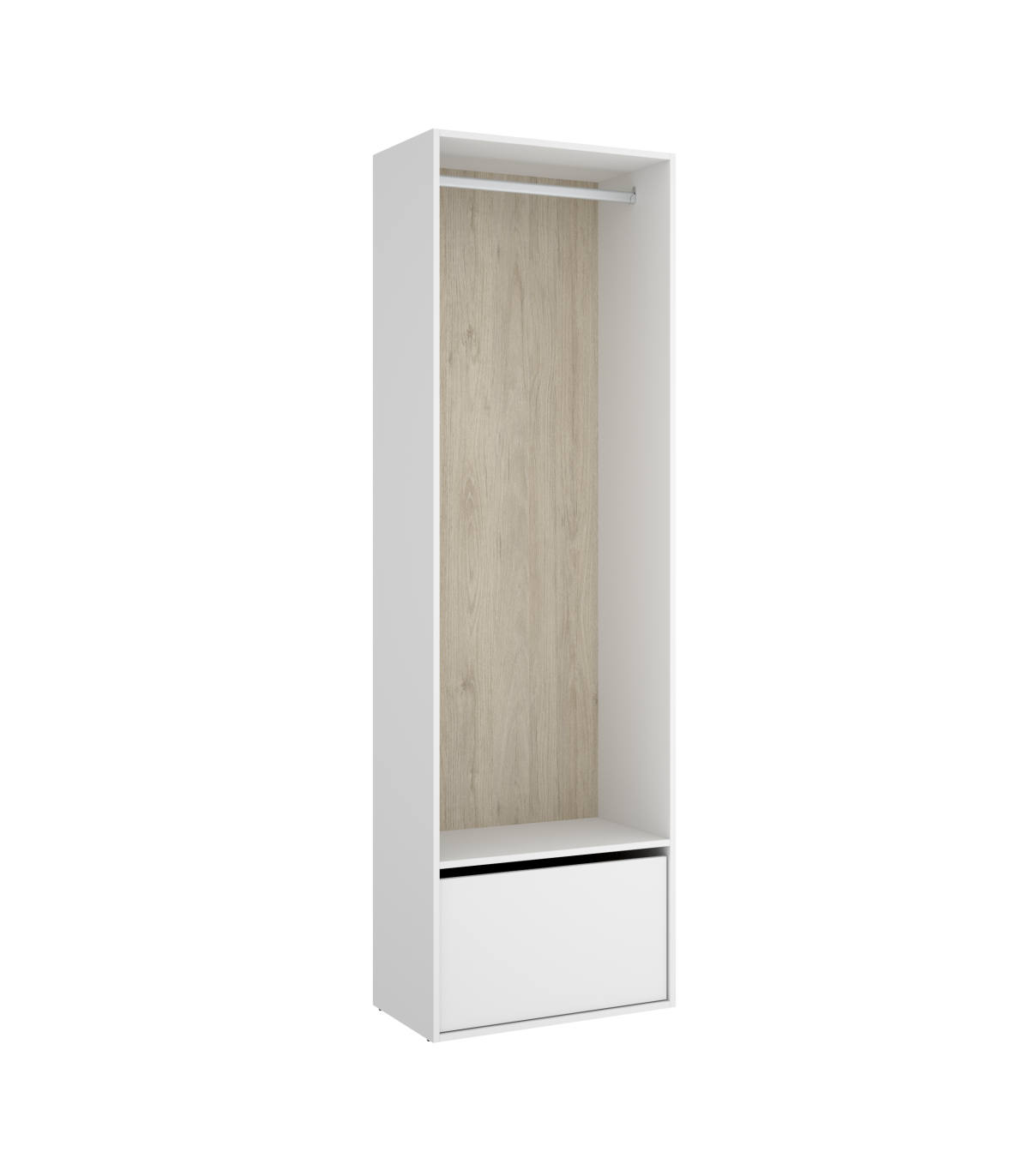 Vestidor Reus Con Zapatero Y Trasera Reversible En Blanco/natural, 205cm(alto) 60cm(ancho)_0
