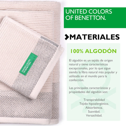 Pack De 2 Set De 3 Toallas De Baño Cada Uno En Color Verde  Y Otras En Beige