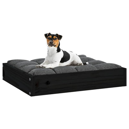 Vidaxl Cama Para Perros Madera Maciza De Pino Negro 51,5x44x9 Cm_5