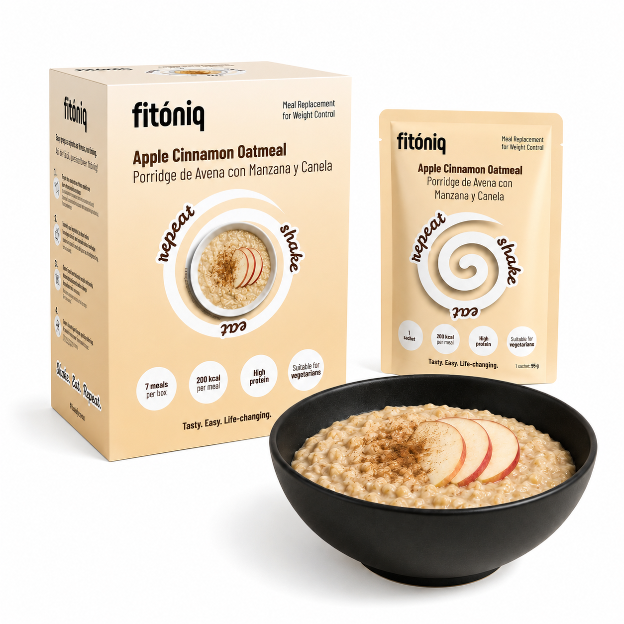 Porridge De Avena Con Sabor De Manzana Y Canela Fitóniq, 7 sobres_1