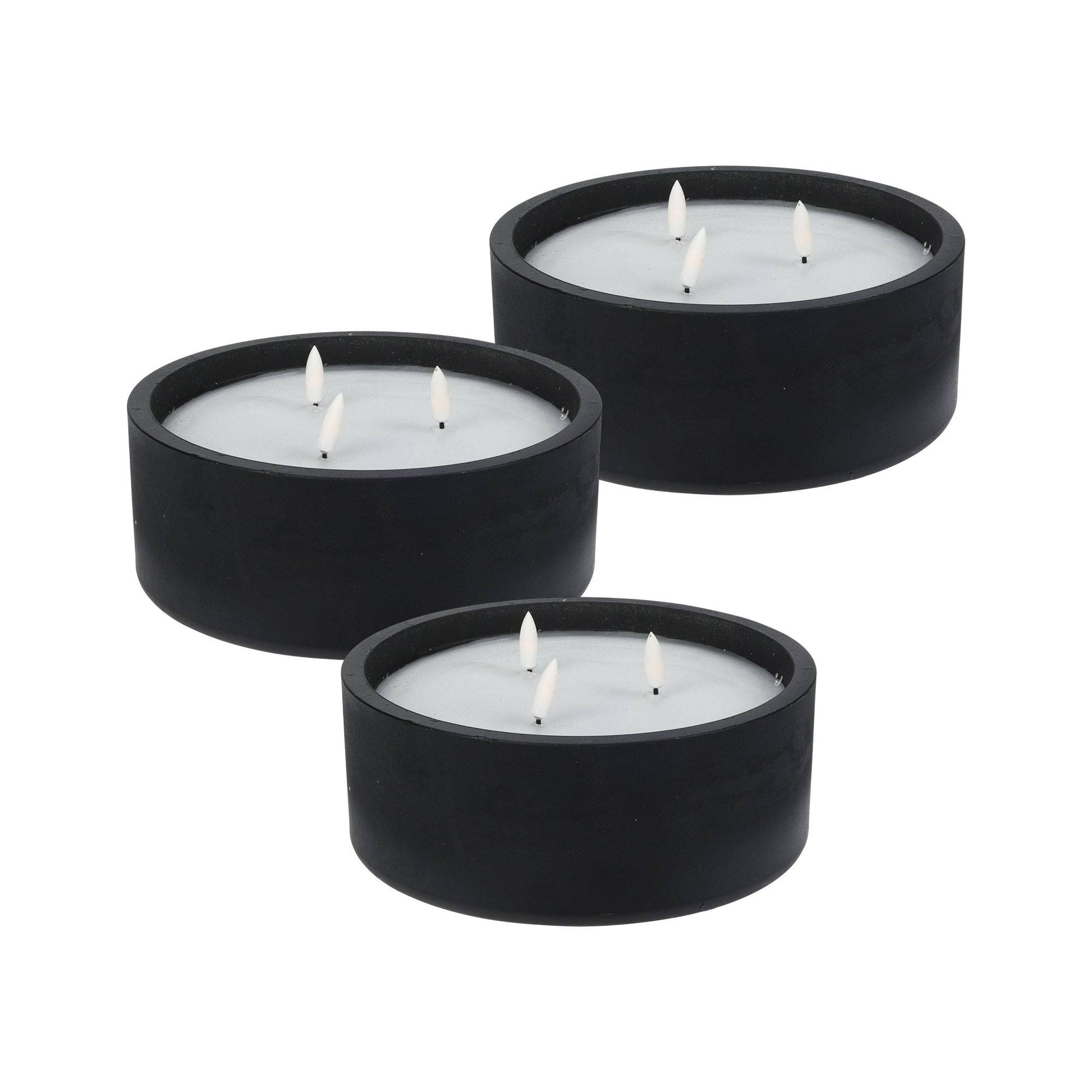 Well Home - Pack 3 Velas Led Redondada Negro_0