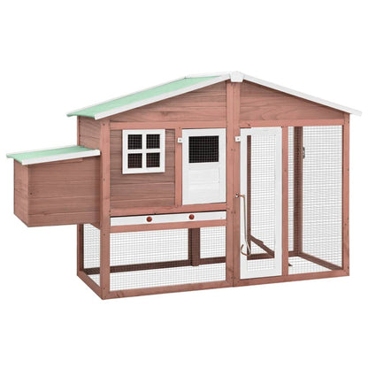 Vidaxl Gallinero Con Ponedero Madera Maciza Abeto Color Moca Y Blanco_0
