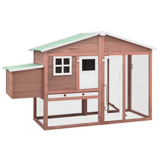 Vidaxl Gallinero Con Ponedero Madera Maciza Abeto Color Moca Y Blanco_0
