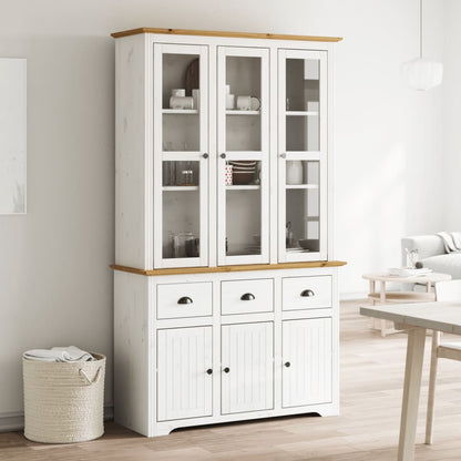 Aparador Alto Bodo Madera Pino Blanco Marrón 115,5x43x200,5 Cm / Vetonek_2