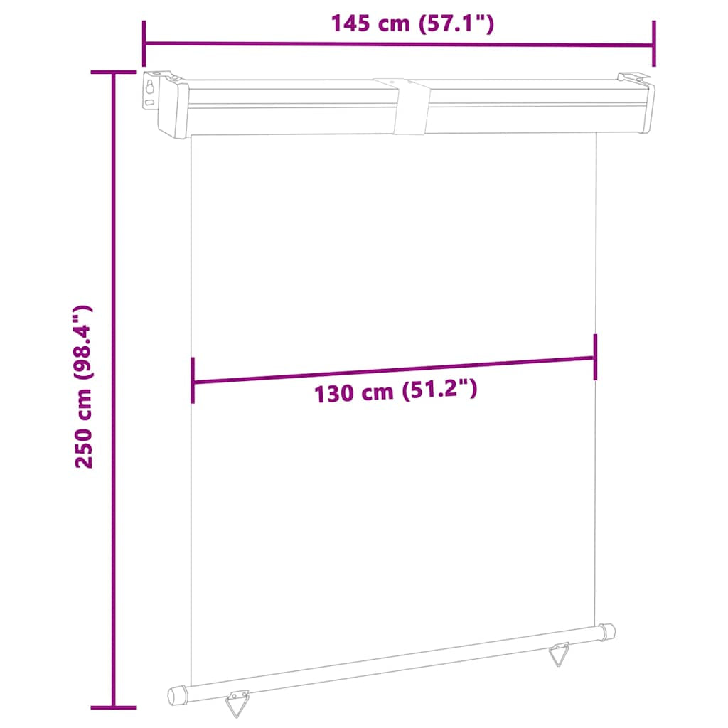 Vidaxl Toldo Lateral De Balcón Azul 145x250 Cm_2