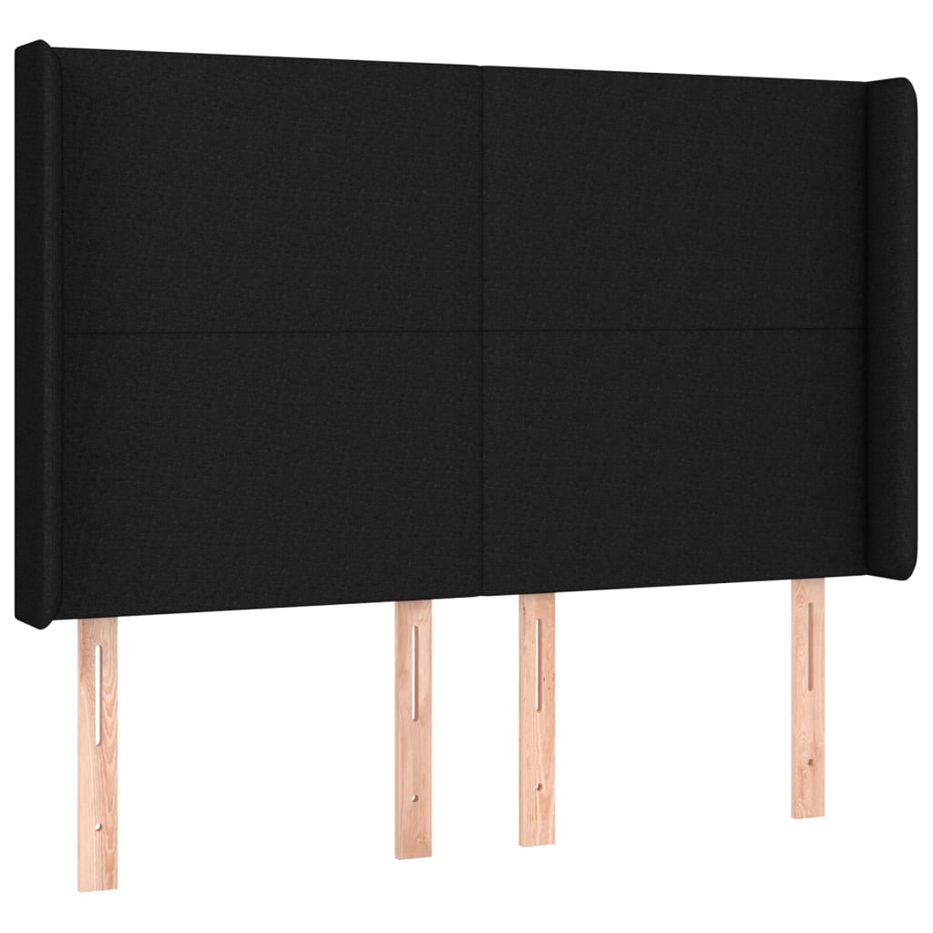 Cama Box Spring Colchón Y Luces Led Tela Negro 140x200 Cm / Vetonek_4