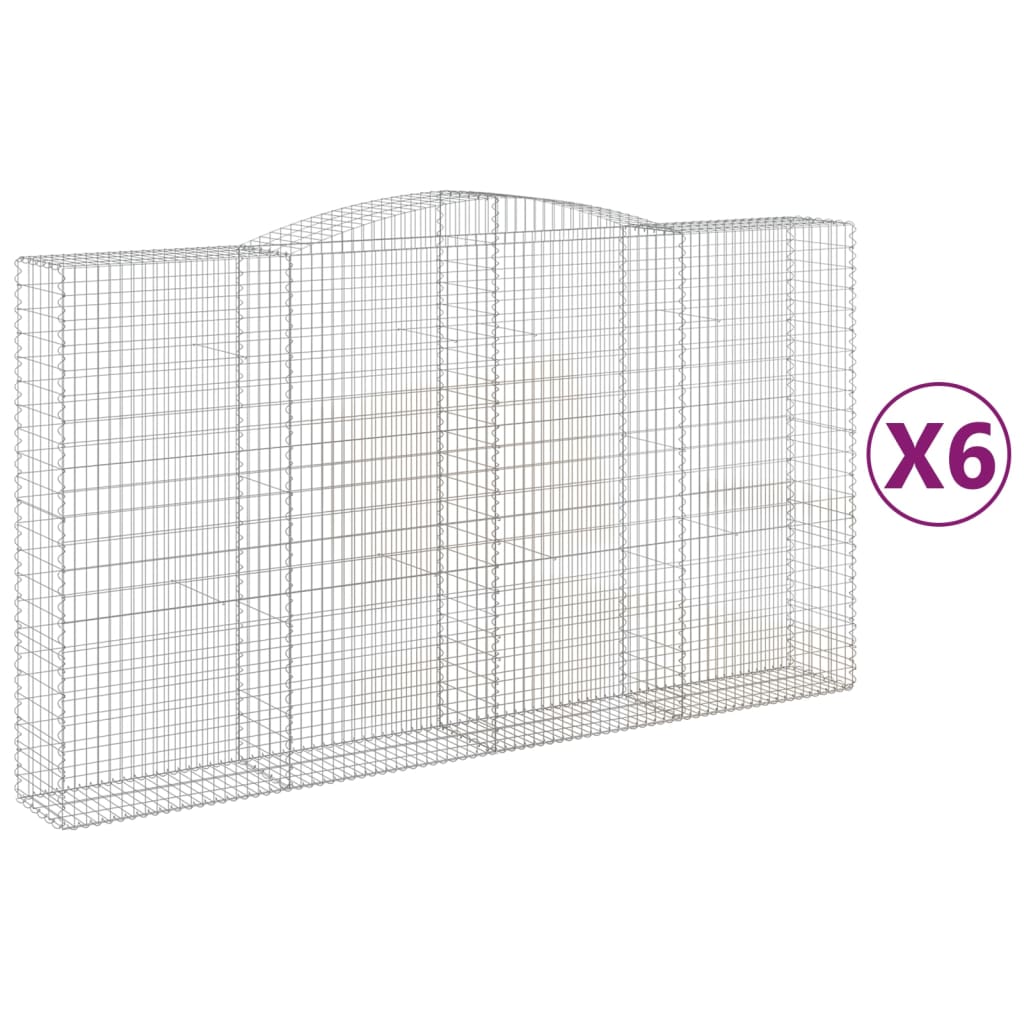 Cestas De Gaviones 6 Uds Forma De Arco Hierro 400x50x220/240 Cm_0