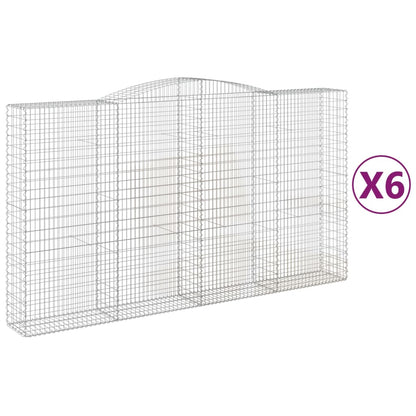 Cestas De Gaviones 6 Uds Forma De Arco Hierro 400x50x220/240 Cm_0