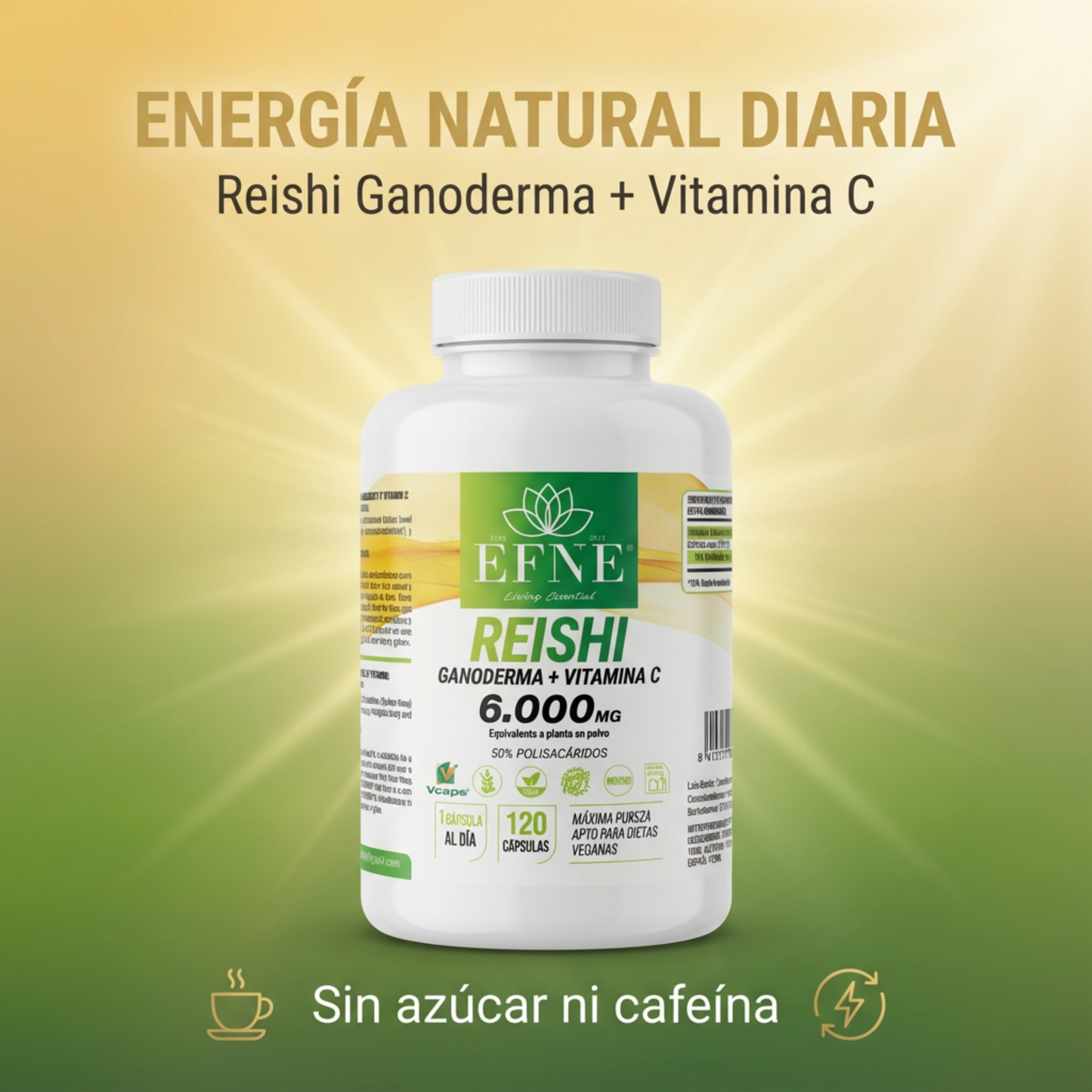 Reishi Ganoderma 6.000mg + Vitamina C Efne: Refuerza Inmunidad Y Controla El Estrés_2