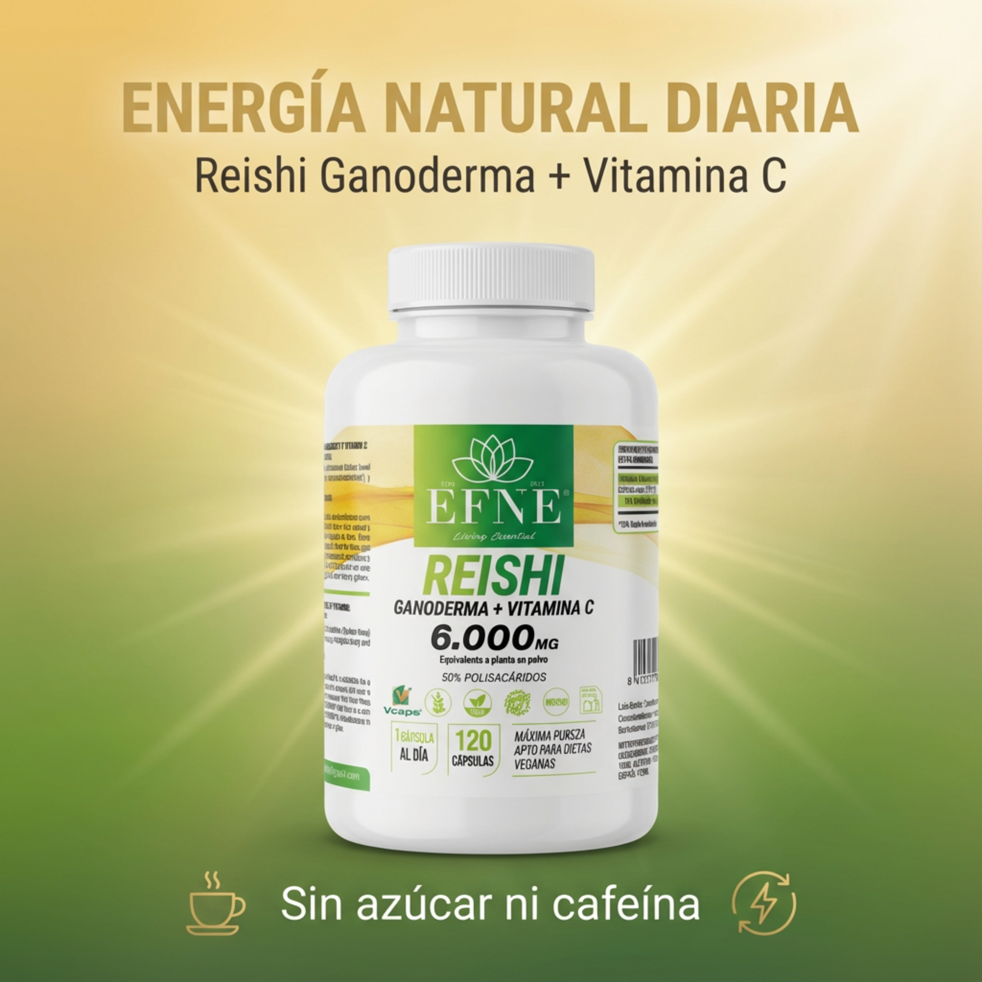 Reishi Ganoderma 6.000mg + Vitamina C Efne: Refuerza Inmunidad Y Controla El Estrés_2
