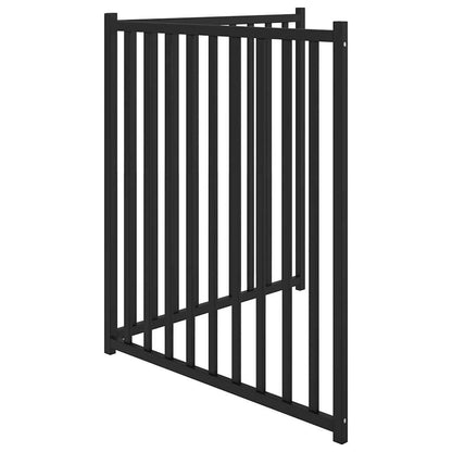 Vidaxl Puerta De Perros Plegable 2 Paneles Madera Abeto Negro 160 Cm_4