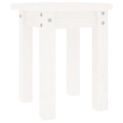 Mesa De Centro De Madera Maciza De Pino Blanco Ø35x35 Cm_0