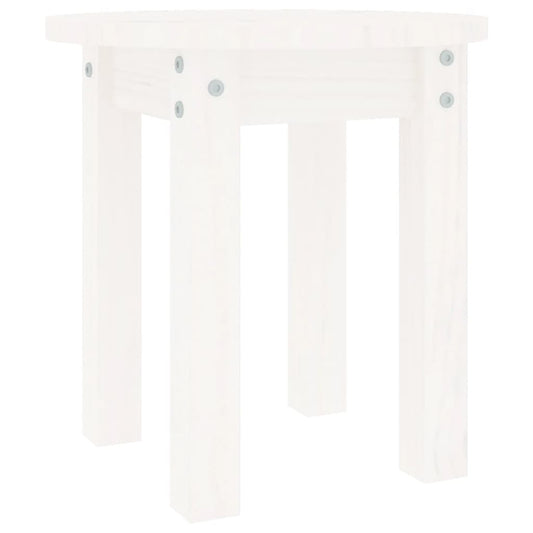Mesa De Centro De Madera Maciza De Pino Blanco Ø35x35 Cm_0