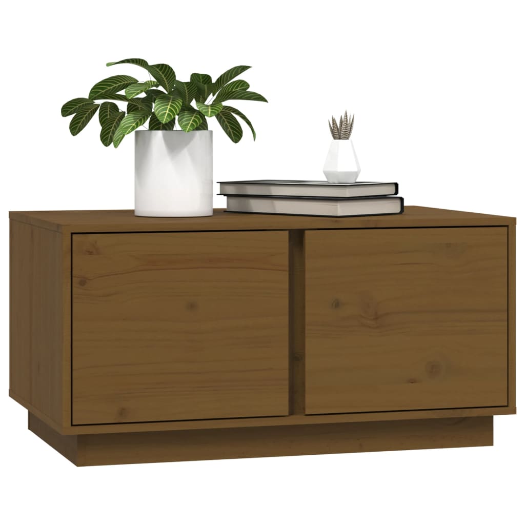 Mesa De Centro Madera Maciza De Pino Marrón Miel 80x50x40 Cm_2