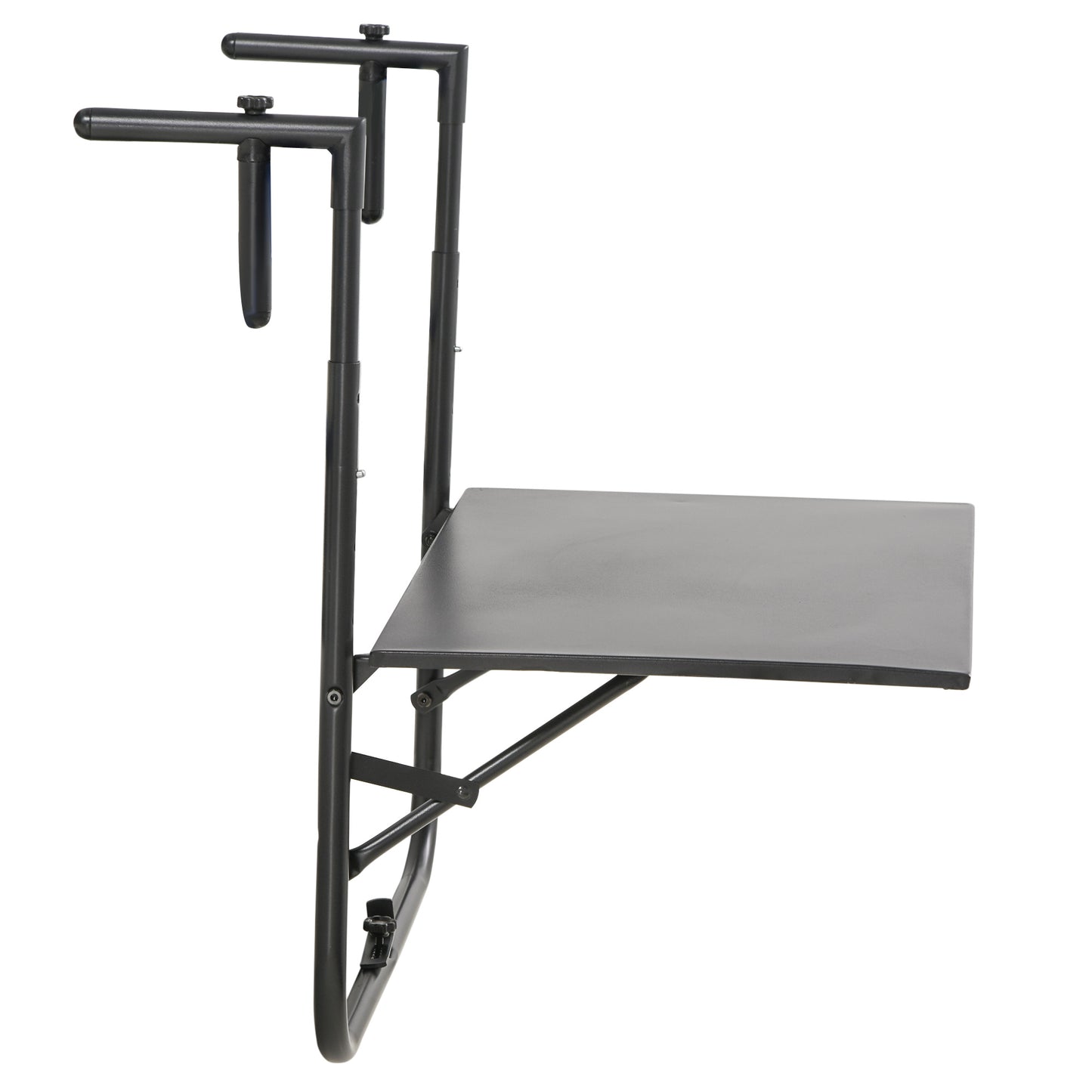 Outsunny Mesa Colgante Para Balcón Con Altura Ajustable 60x60,5x56-71 Cm Negro_3