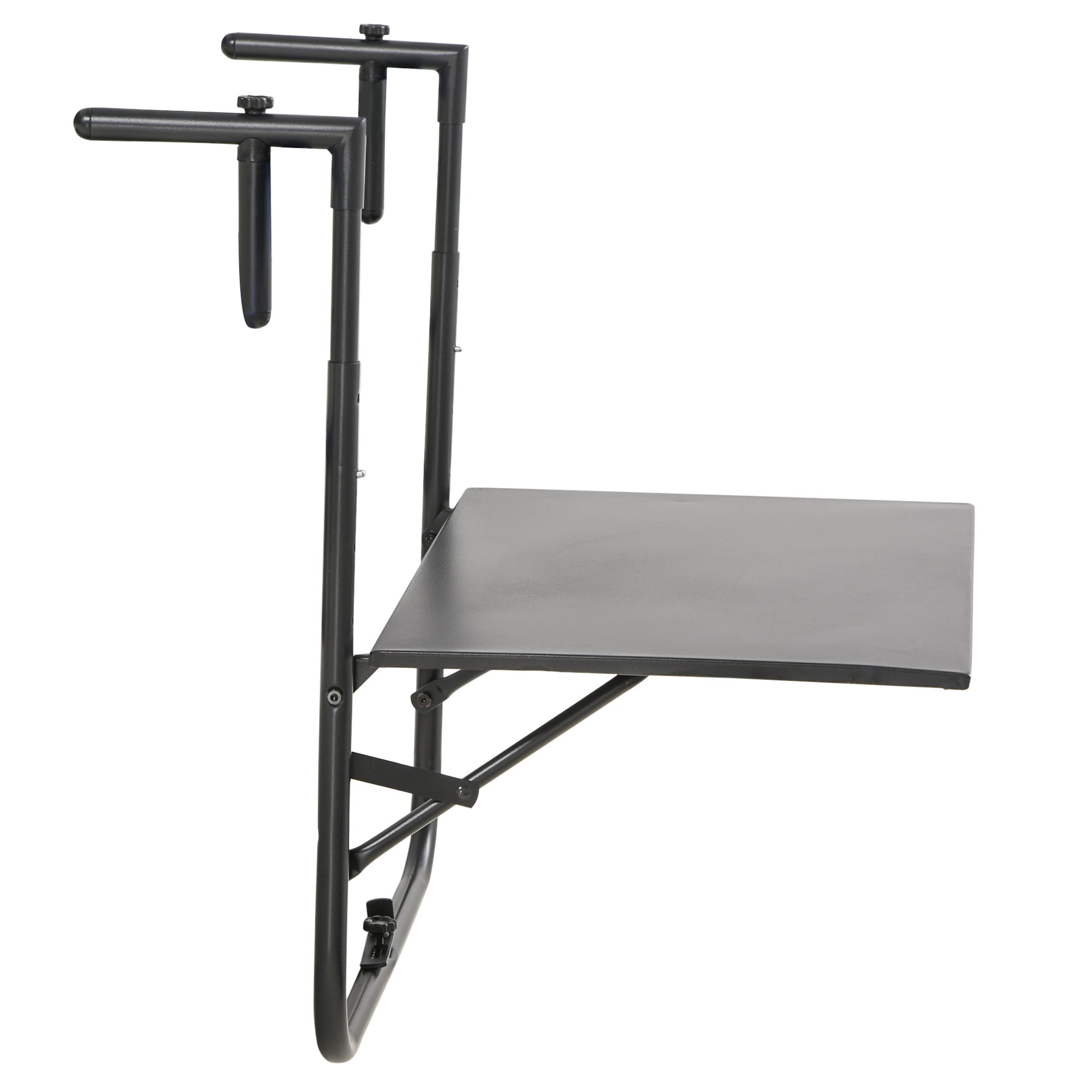 Outsunny Mesa Colgante Para Balcón Con Altura Ajustable 60x60,5x56-71 Cm Negro_3