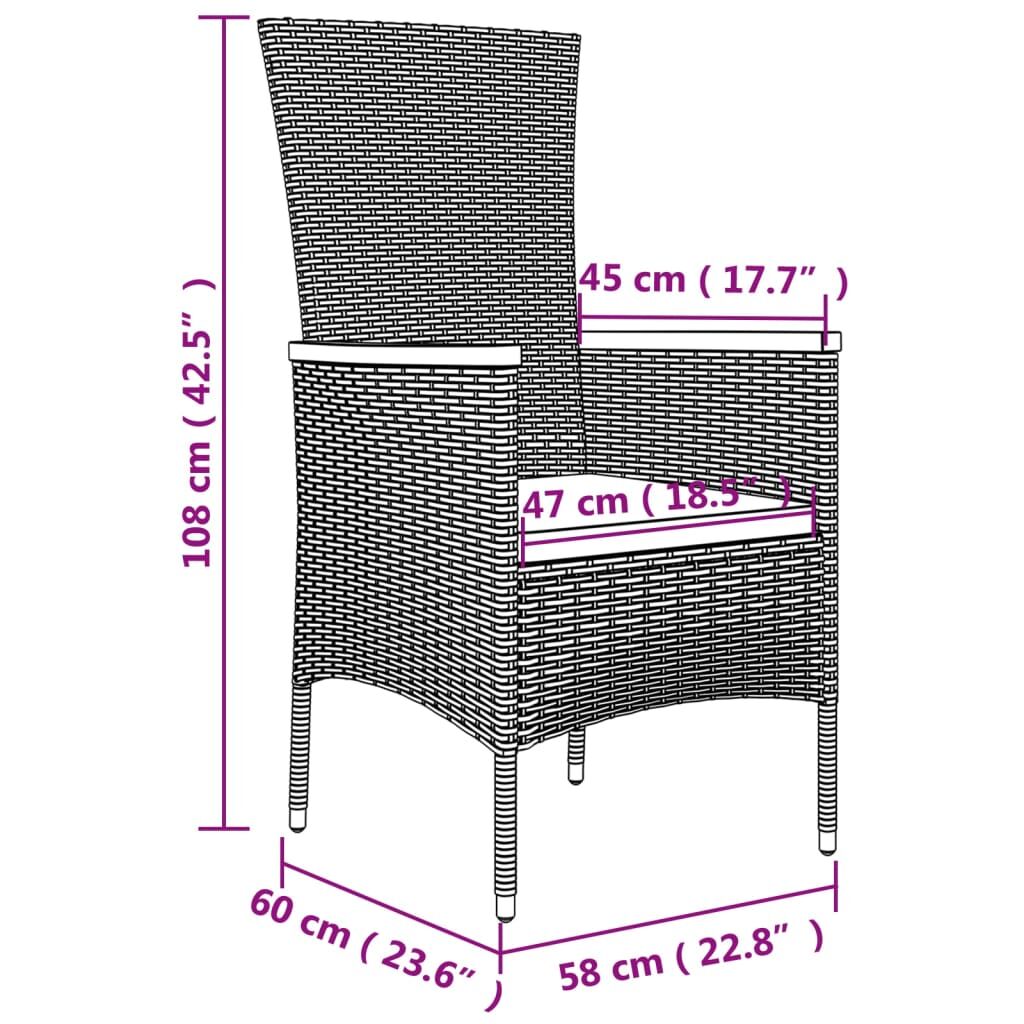 Vidaxl Sillas De Jardín Con Cojines 2 Unidades Ratán Sintético Gris_2