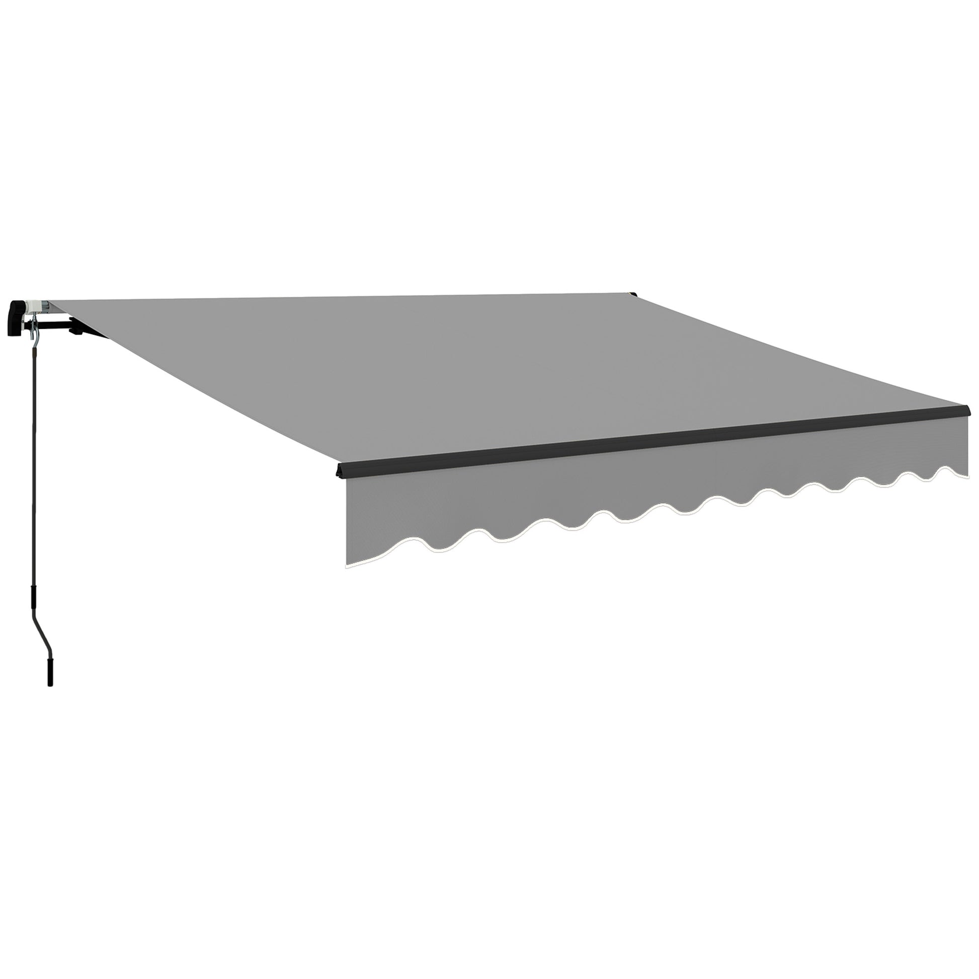 Outsunny Toldo Manual Retráctil 360x220 Cm Protección Uv30+ Gris_0