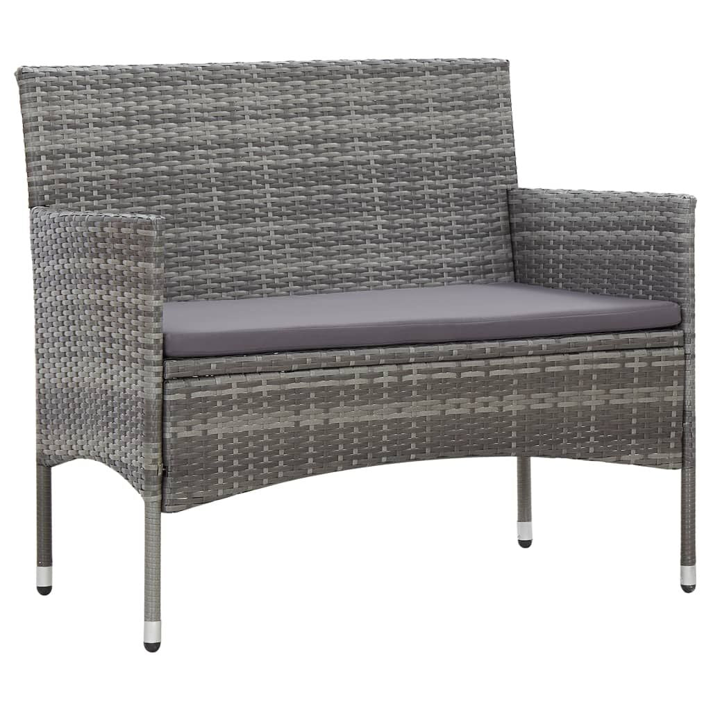Vidaxl Set De Muebles De Jardín 4 Pzas Y Cojines Ratán Sintético Gris_1